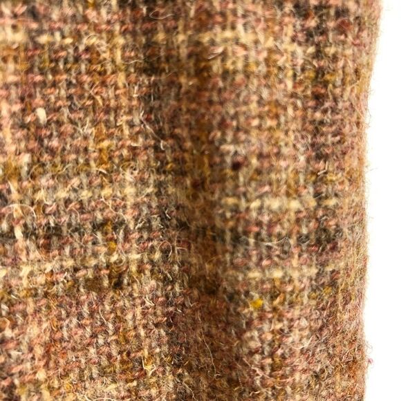 Vintage Wool Tan Plaid Midi Skirt Lined - Picture 12 of 12